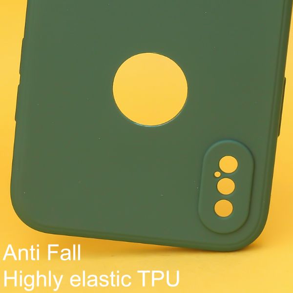 Dark Green Candy Logo Cut Silicone Case for Apple Iphone X/xs