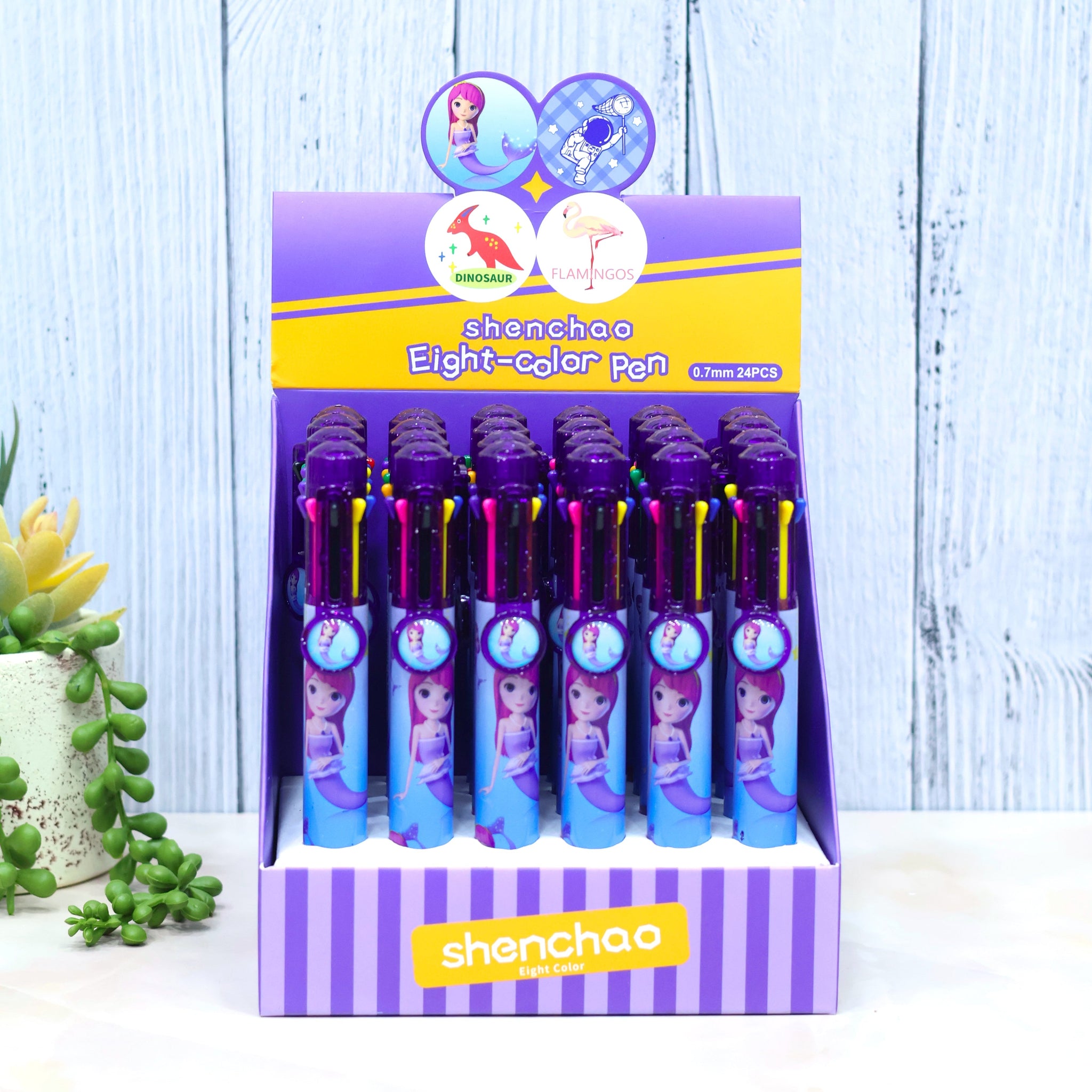 Mermaid Printed 8 in 1 Multicolor Pen