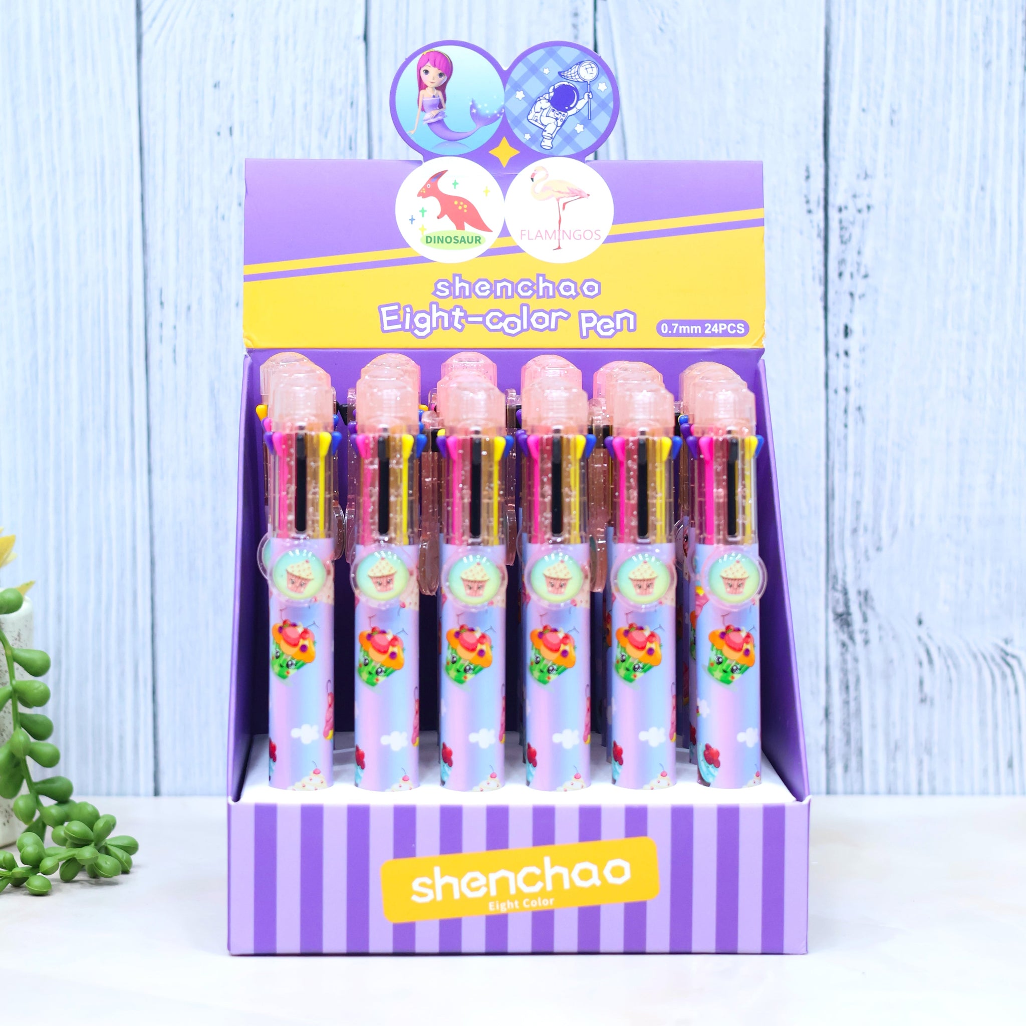 Cup Cakes Printed 8 in 1 Multicolor Pen