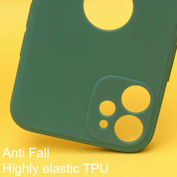 Dark Green Candy Logo Cut Silicone Case for Apple Iphone 12