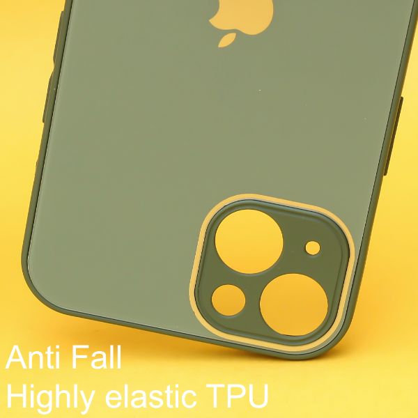 Dark green camera Safe mirror case for Apple Iphone 14 Plus