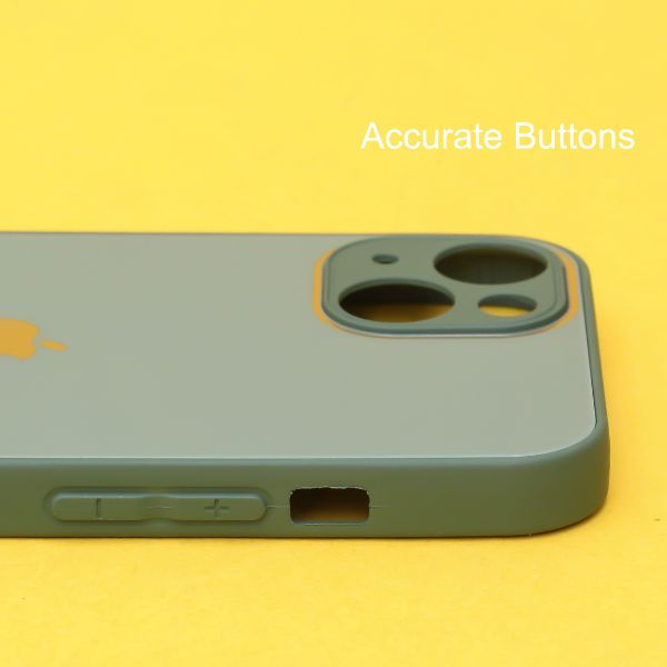 Dark green camera Safe mirror case for Apple Iphone 14 Plus