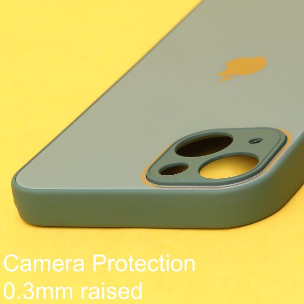 Dark green camera Safe mirror case for Apple Iphone 14 Plus