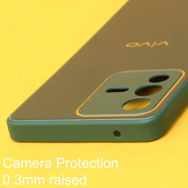 Dark green camera Safe mirror case for Vivo V23 pro