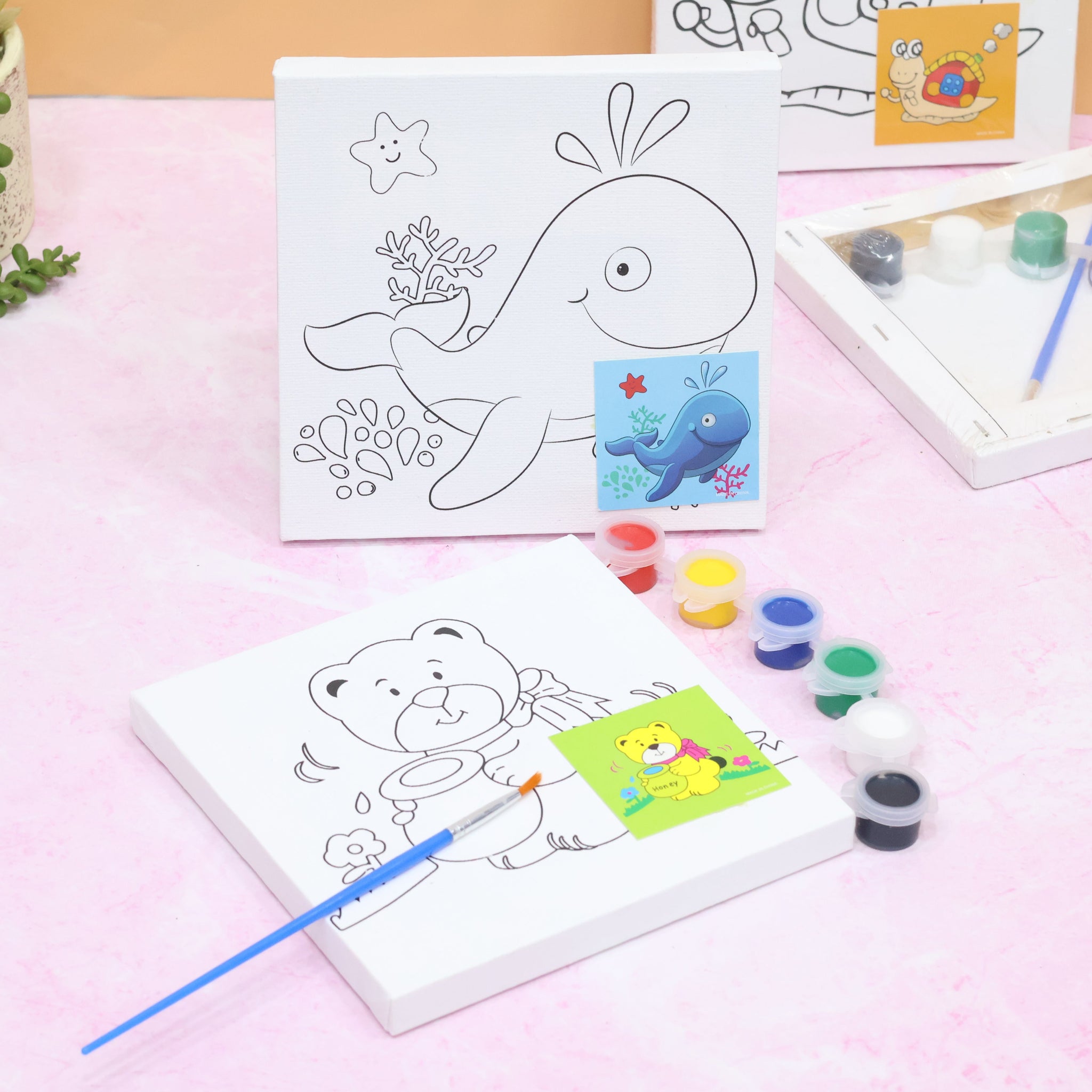 Animal DIY Pre Printed Canvas Painting Set