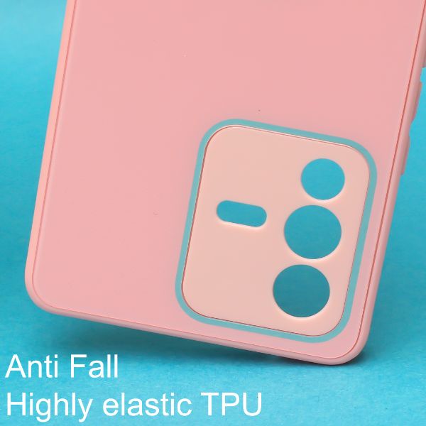 Light Pink camera Safe mirror case for Vivo V23 pro