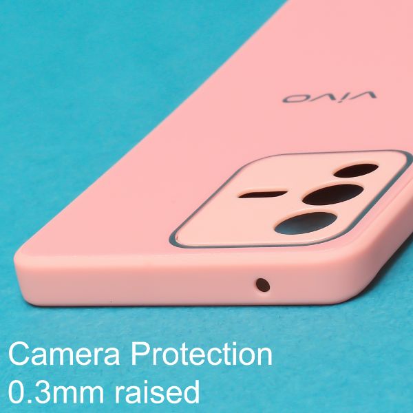 Light Pink camera Safe mirror case for Vivo V23 pro