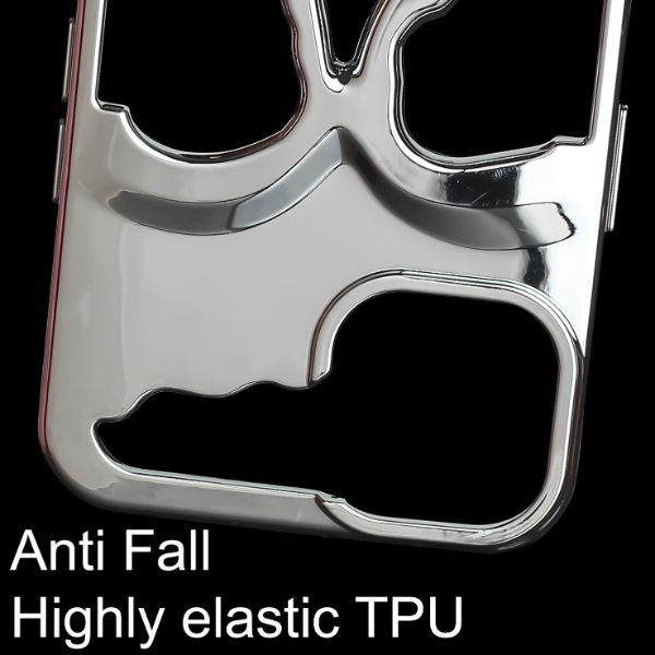 Silver Hollow Skull Design Silicone case for Apple iphone 14