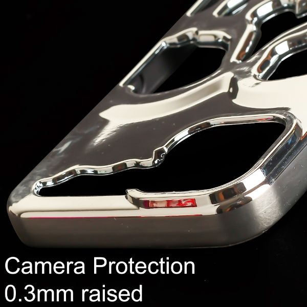 Silver Hollow Skull Design Silicone case for Apple iphone 14