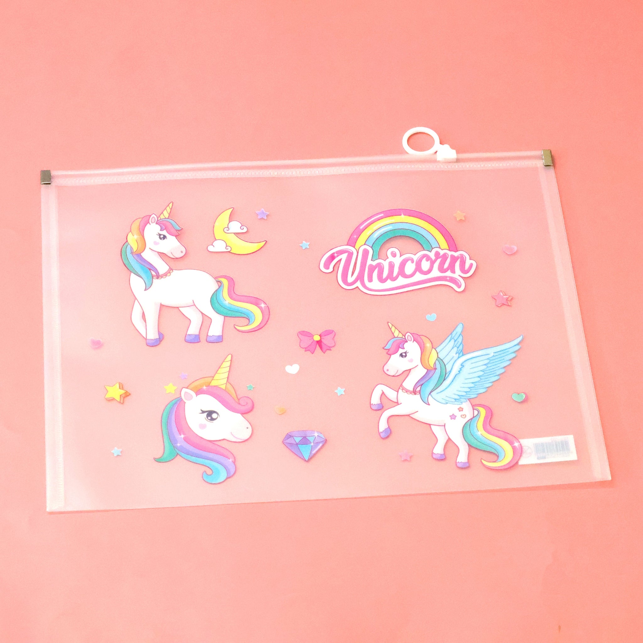 Rainbow Unicorn A4 Zipper File Folder