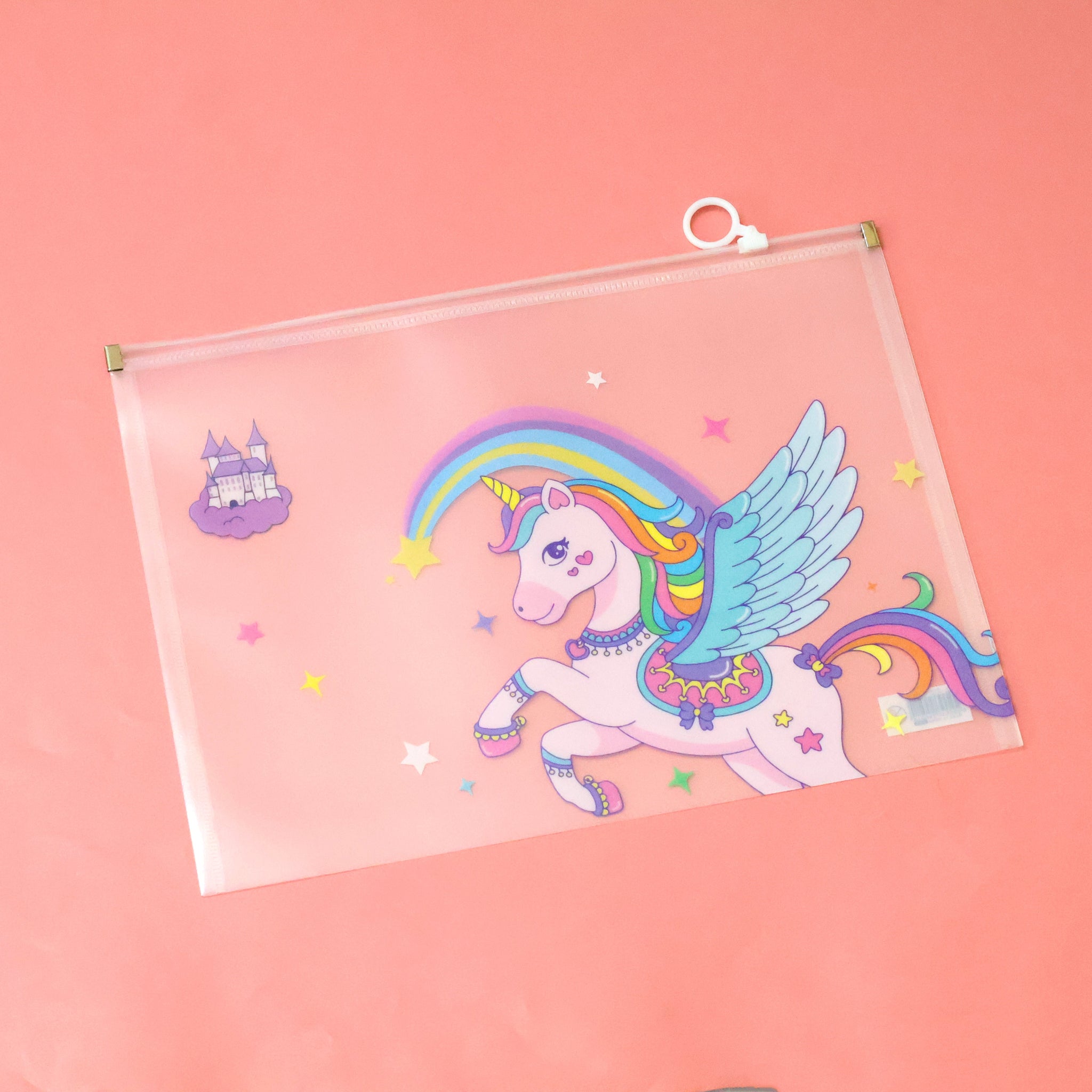 Rainbow Unicorn A4 Zipper File Folder