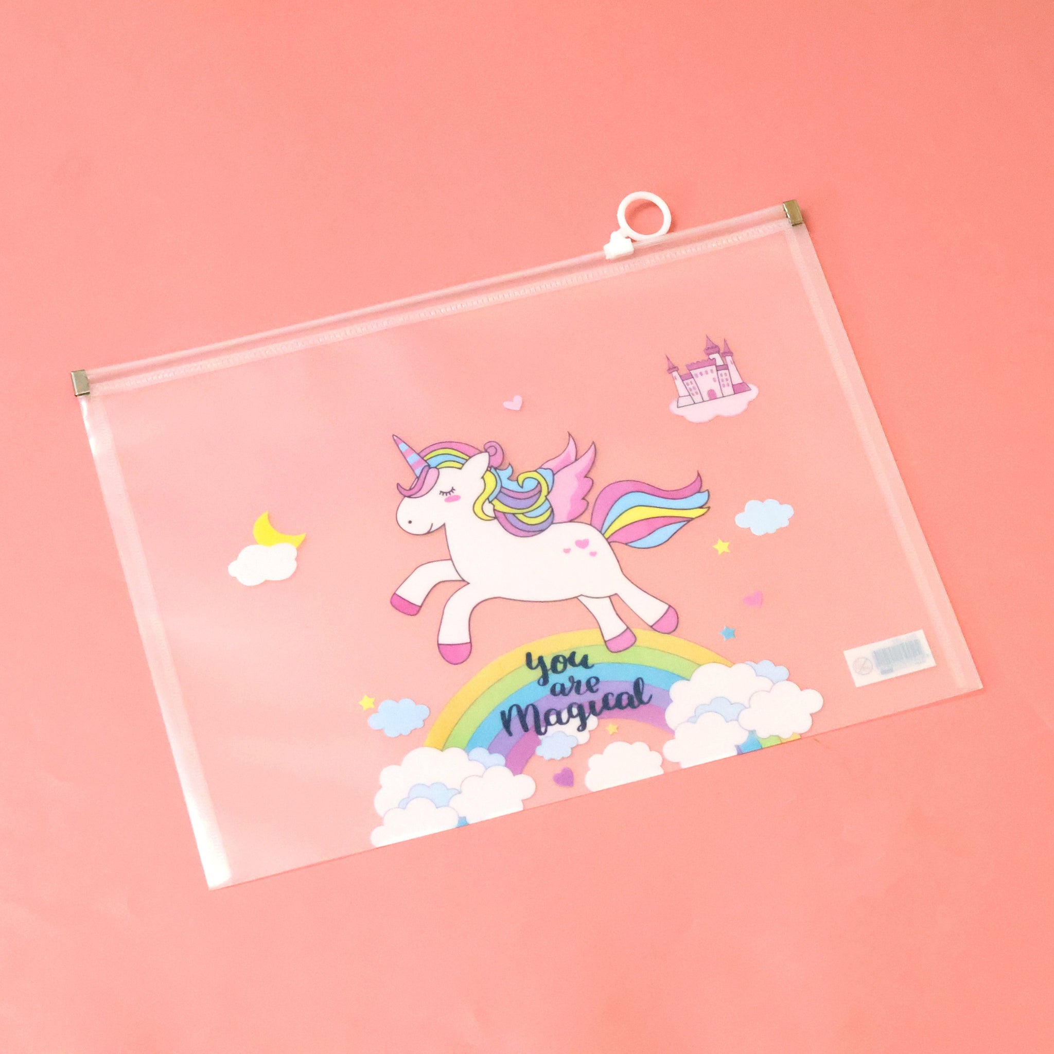 Rainbow Unicorn A4 Zipper File Folder