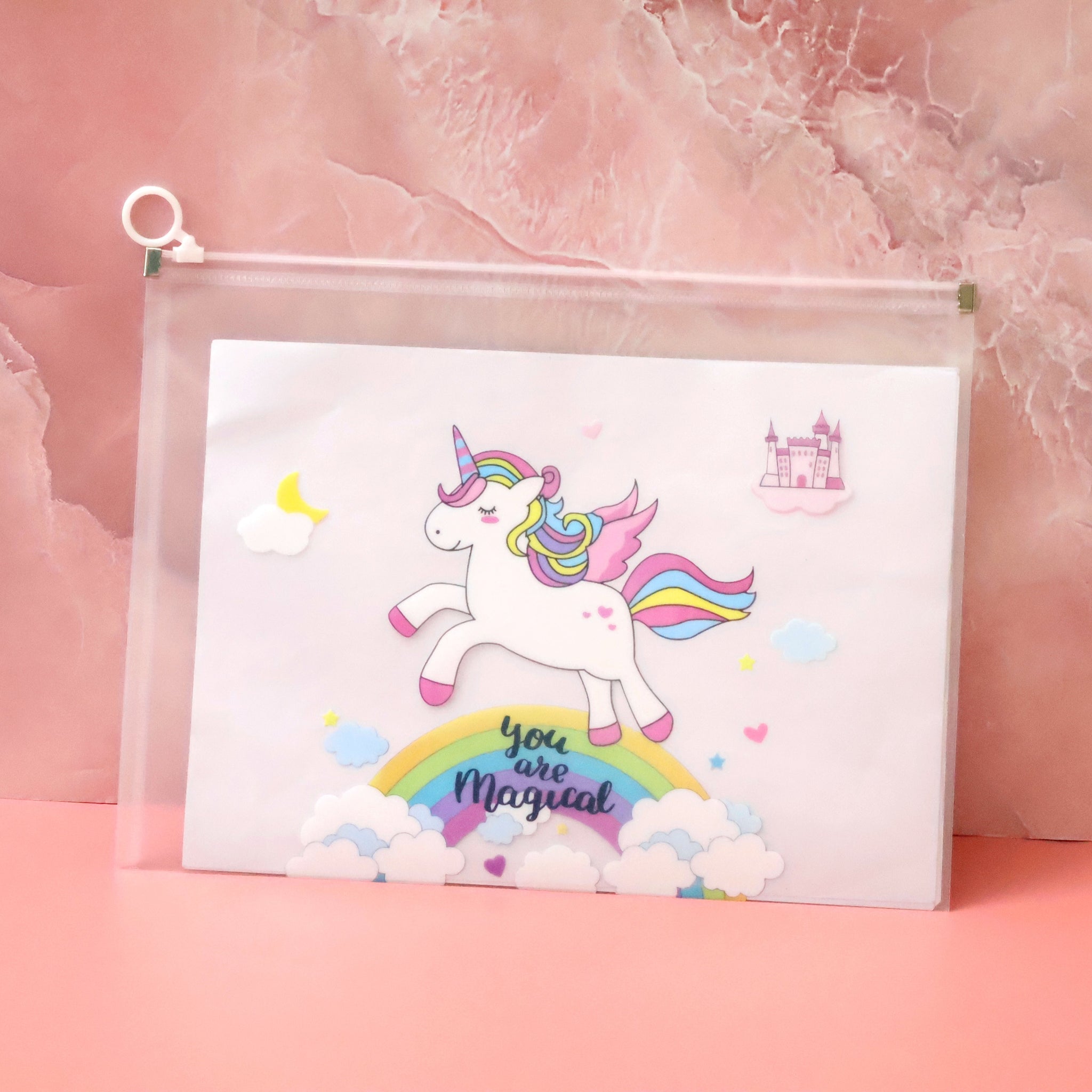 Rainbow Unicorn A4 Zipper File Folder