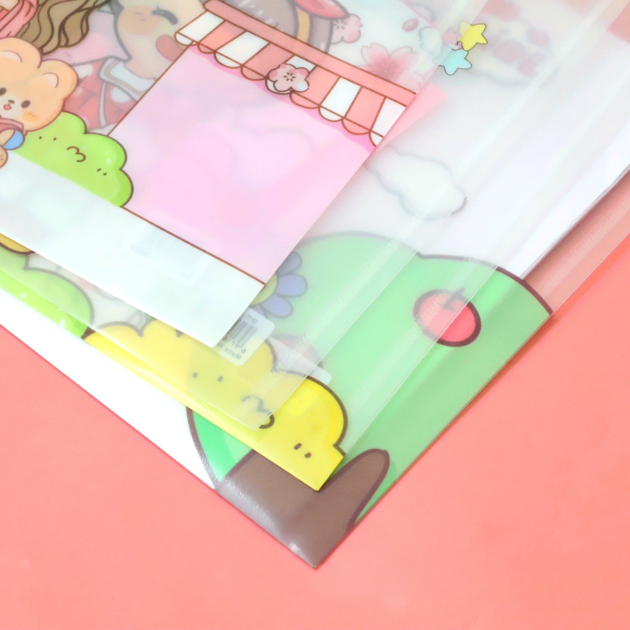 New Day Cute Girl A4 Zipper File Folder