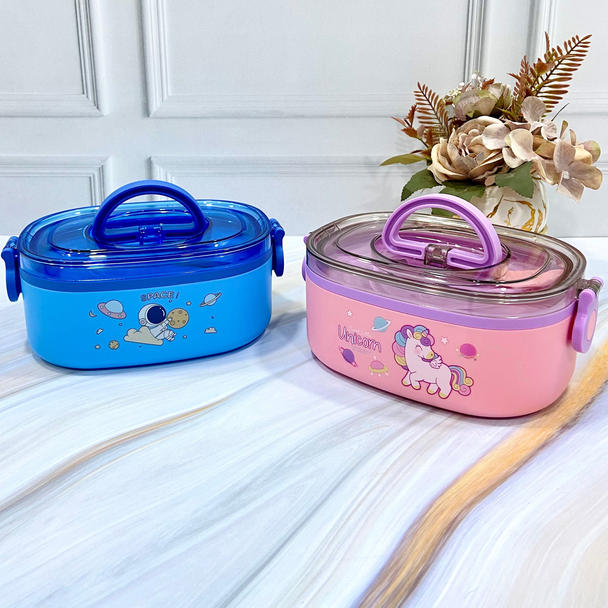 Cartoon Theme Stainless Steel Lunch Box | Astro | Dino | Unicorn