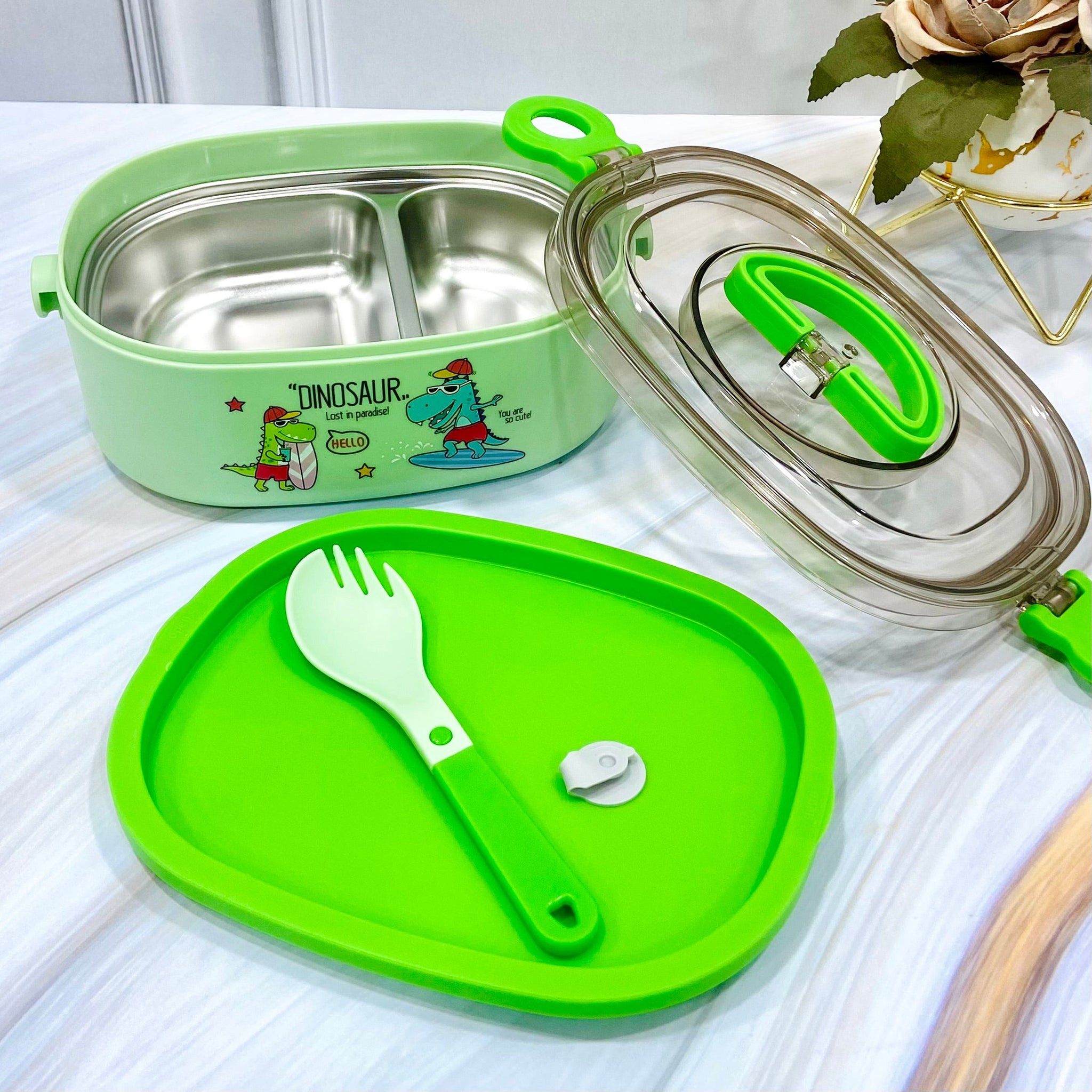 Cartoon Theme Stainless Steel Lunch Box | Astro | Dino | Unicorn