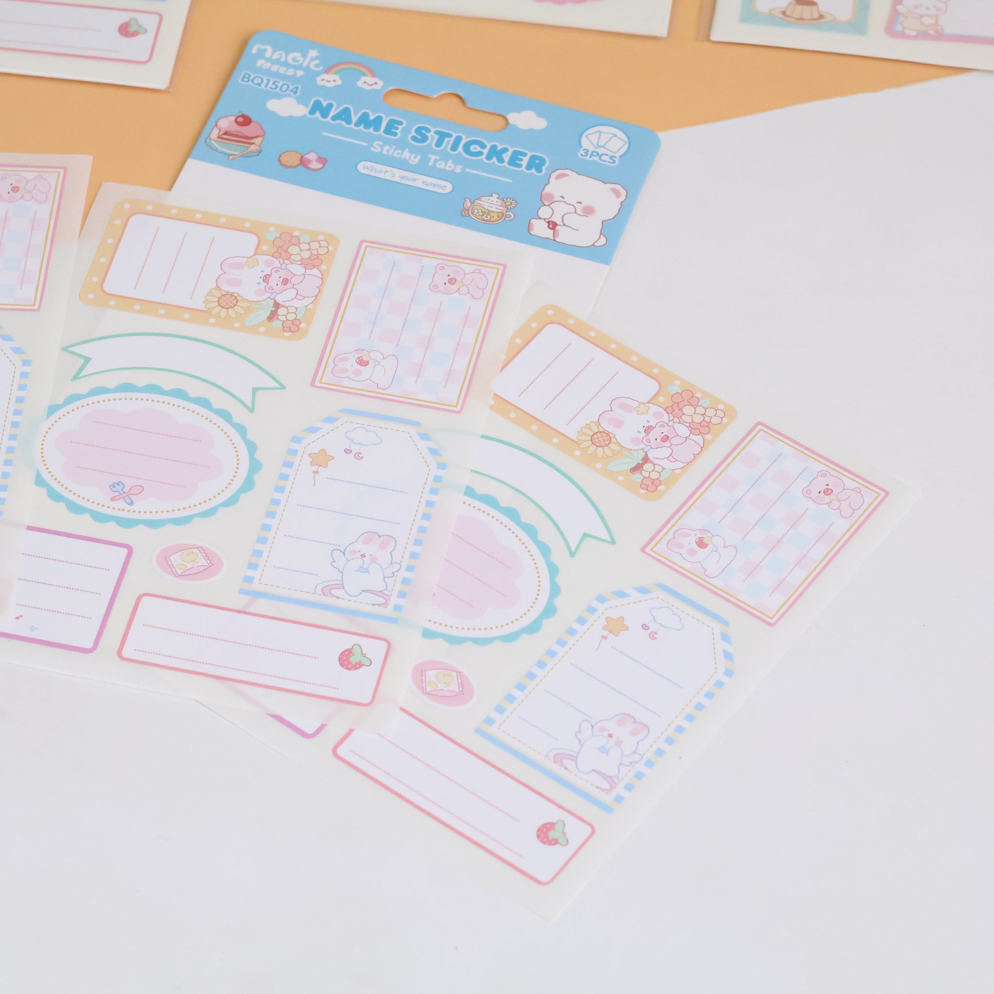 Kawaii Name Sticker Sticky label