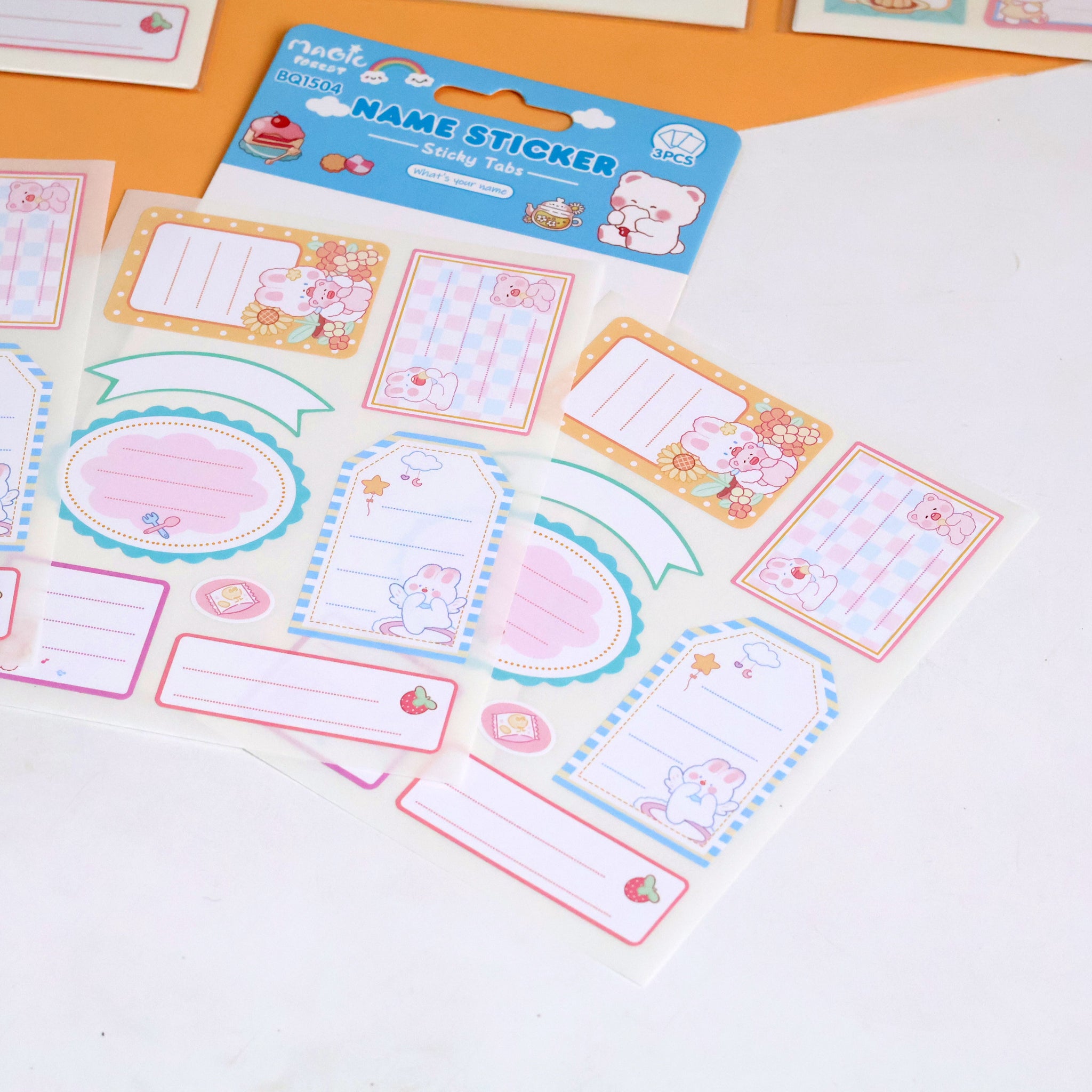 Kawaii Name Sticker Sticky label