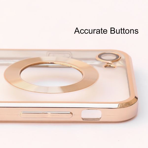 Gold 6D Chrome Logo Cut Transparent Case for Apple iphone 7