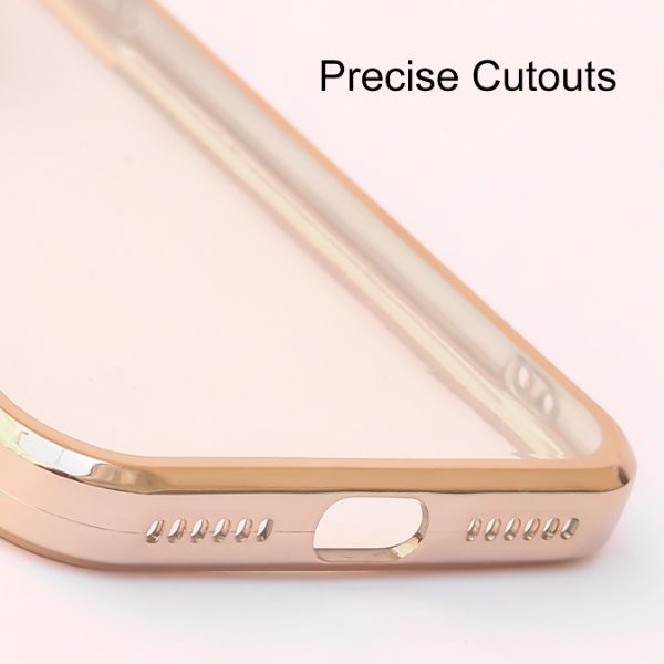 Gold 6D Chrome Logo Cut Transparent Case for Apple iphone 7