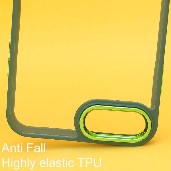 Dark Green Metal Safe Transparent Case for Apple iphone 7 Plus