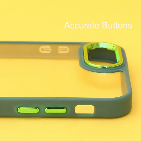 Dark Green Metal Safe Transparent Case for Apple iphone 7 Plus