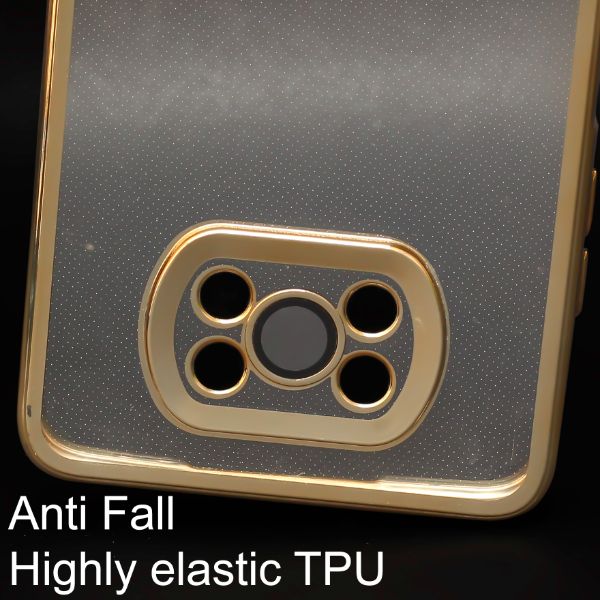 Gold 6D Chrome Logo Cut Transparent Case for Poco X3