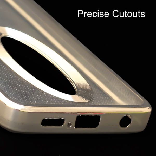 Silver 6D Chrome Logo Cut Transparent Case for Poco X3