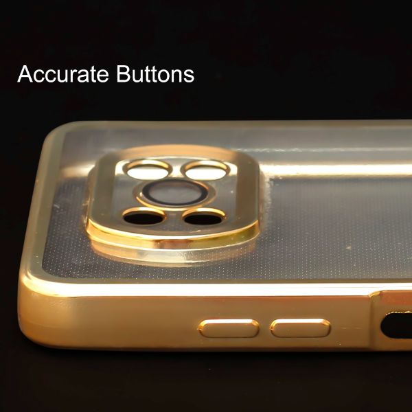 Gold 6D Chrome Logo Cut Transparent Case for Poco X3