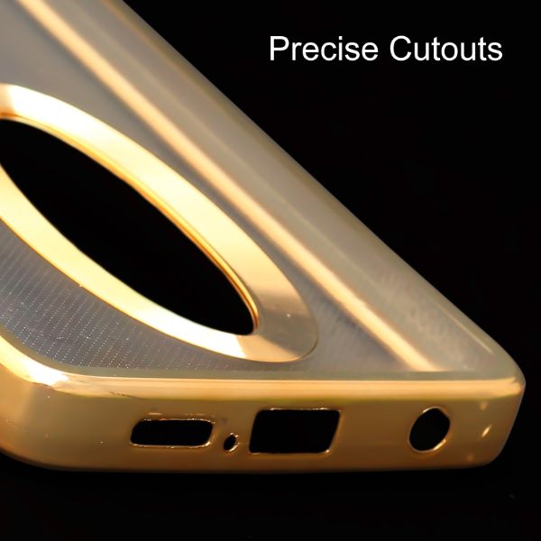 Gold 6D Chrome Logo Cut Transparent Case for Poco X3