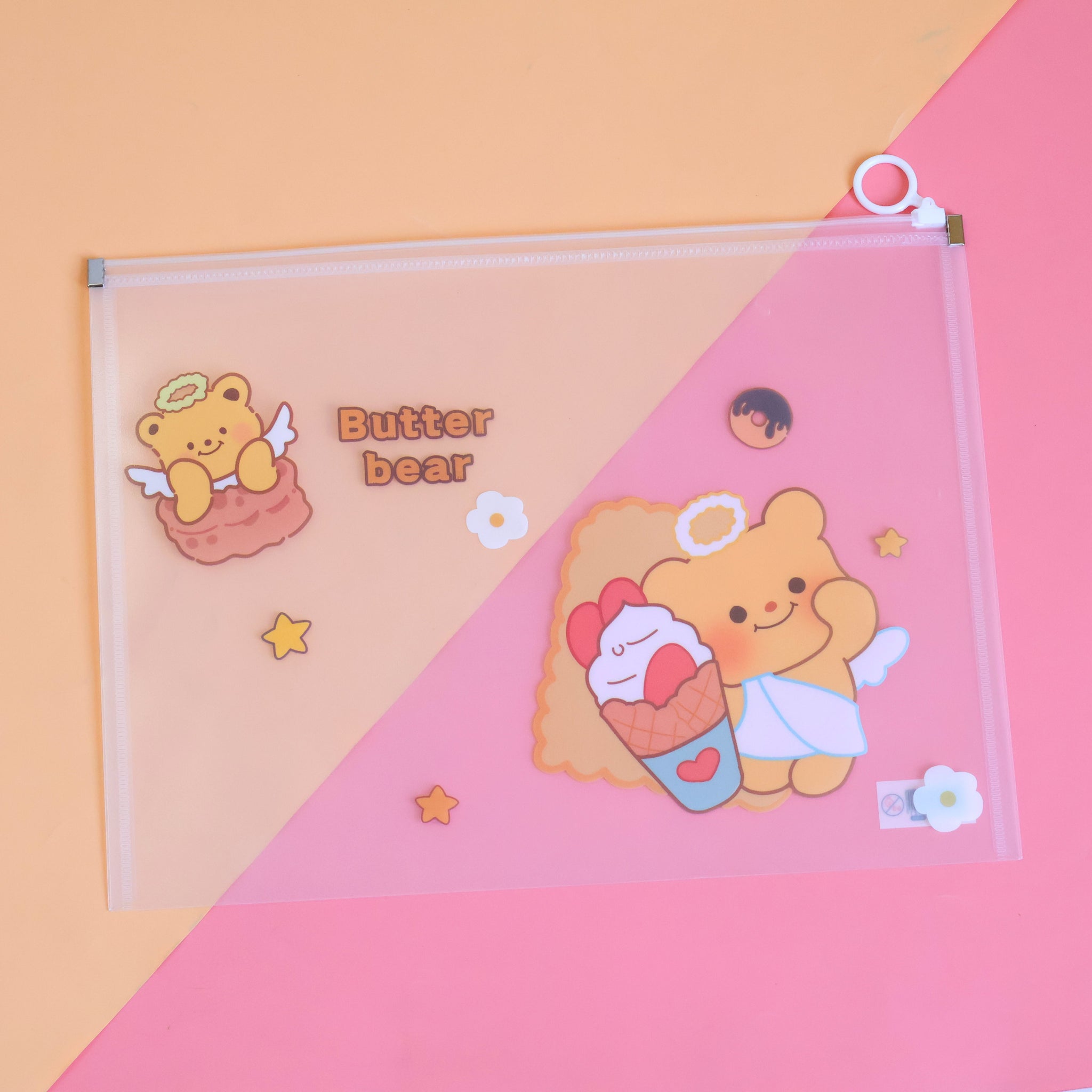 Cute Bear A4 Zipper File Folder