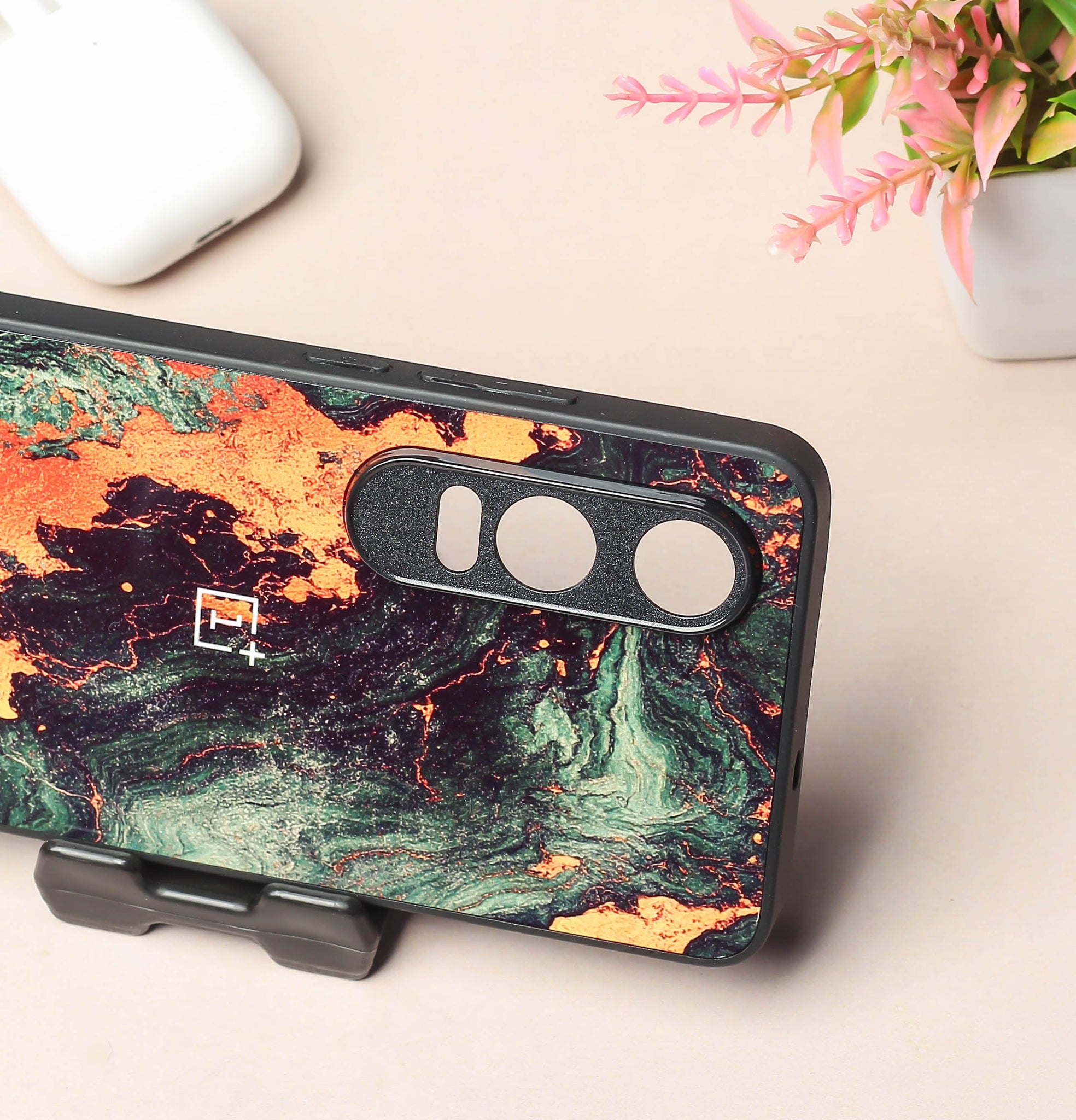 Green Golden elegance marble metal back case for OnePlus Nord CE 4 Lite