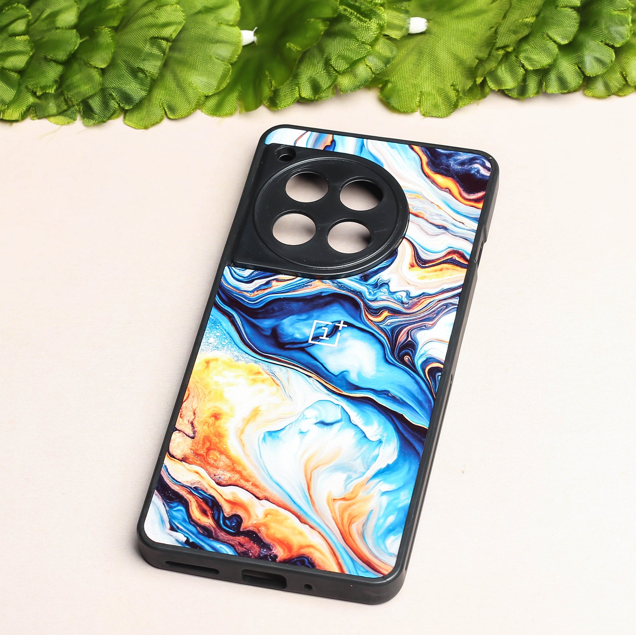 Blue Opulent metal back case for OnePlus 12R