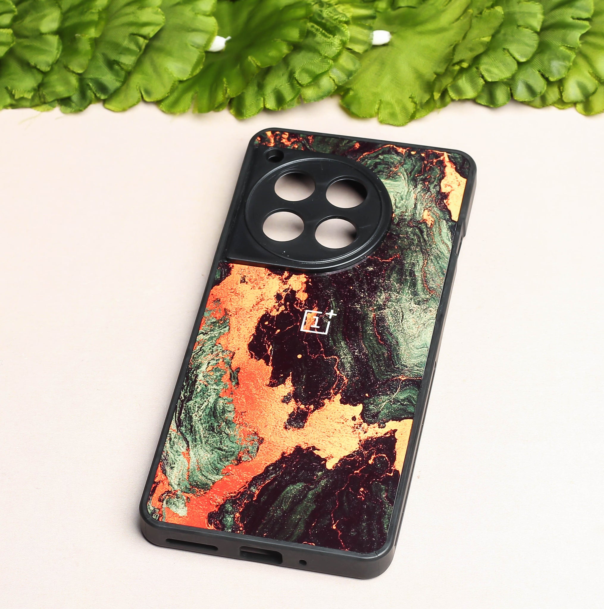 Green Golden elegance marble metal back case for OnePlus 11R