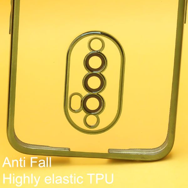 Green 6D Chrome Logo Cut Transparent Case for Oppo Reno 2F