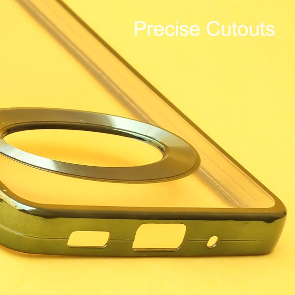 Green 6D Chrome Logo Cut Transparent Case for Samsung S20 FE