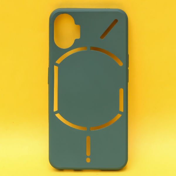 Dark Green Candy Logo Cut Silicone Case for Nothing Phone 2