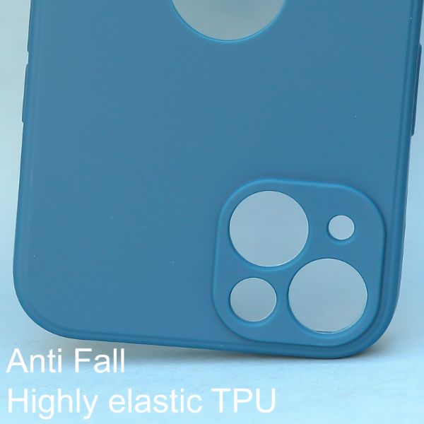 Cosmic Blue Logo Cut Candy Silicone Case for Apple Iphone 13