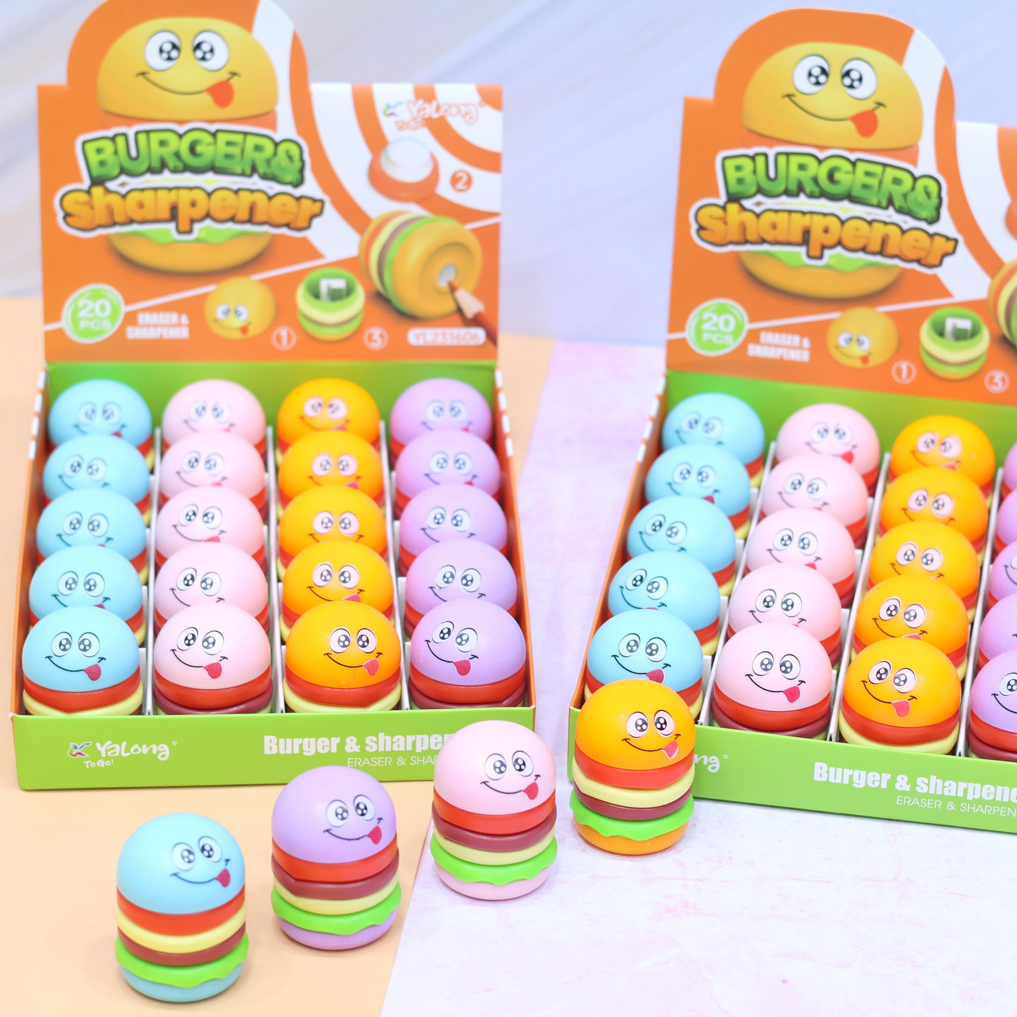 🍔 Sharp & Erase Duo: 2-in-1 Burger Buddy🖍️