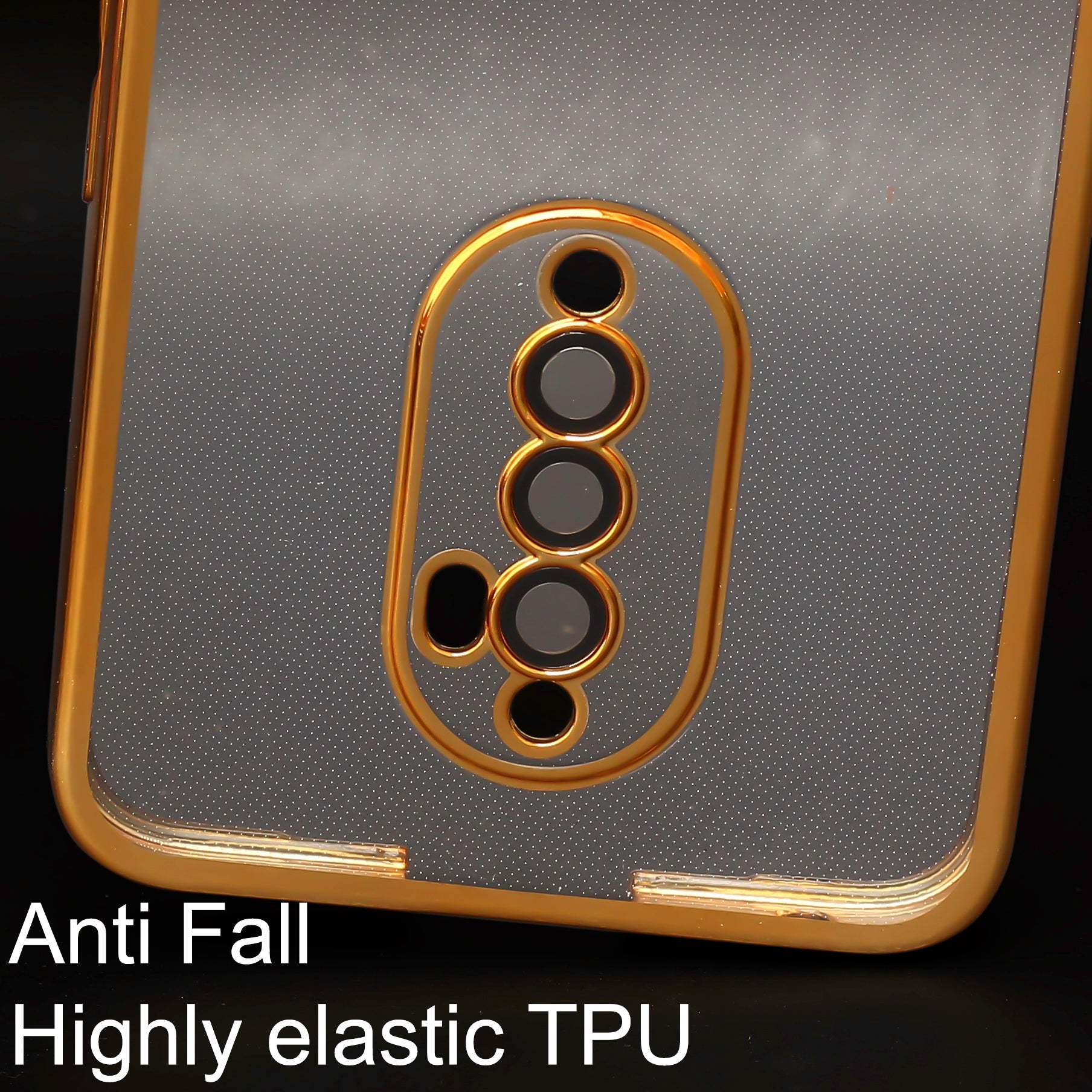 Gold 6D Chrome Logo Cut Transparent Case for Oppo Reno 2F