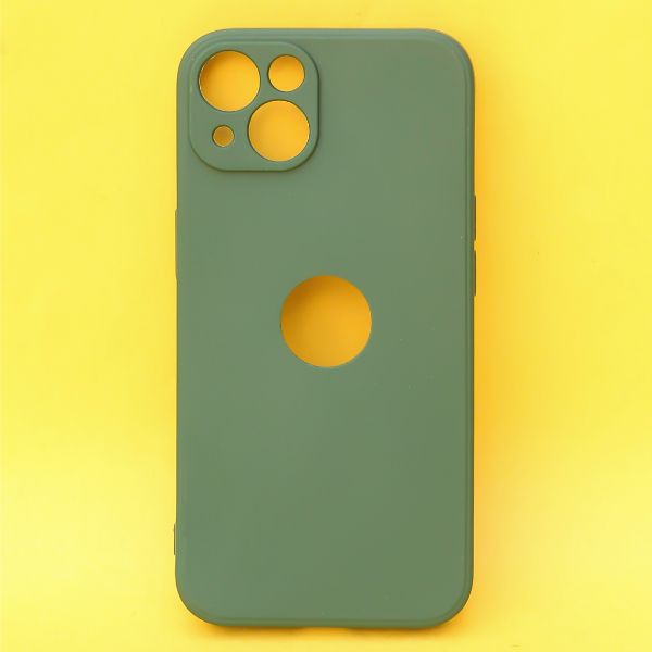 Dark Green Candy Logo Cut Silicone Case for Apple Iphone 13
