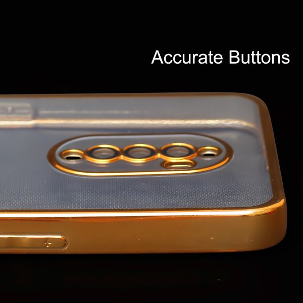 Gold 6D Chrome Logo Cut Transparent Case for Oppo Reno 2F