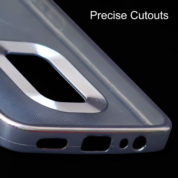 Silver 6D Chrome Logo Cut Transparent Case for Oppo Reno 2F