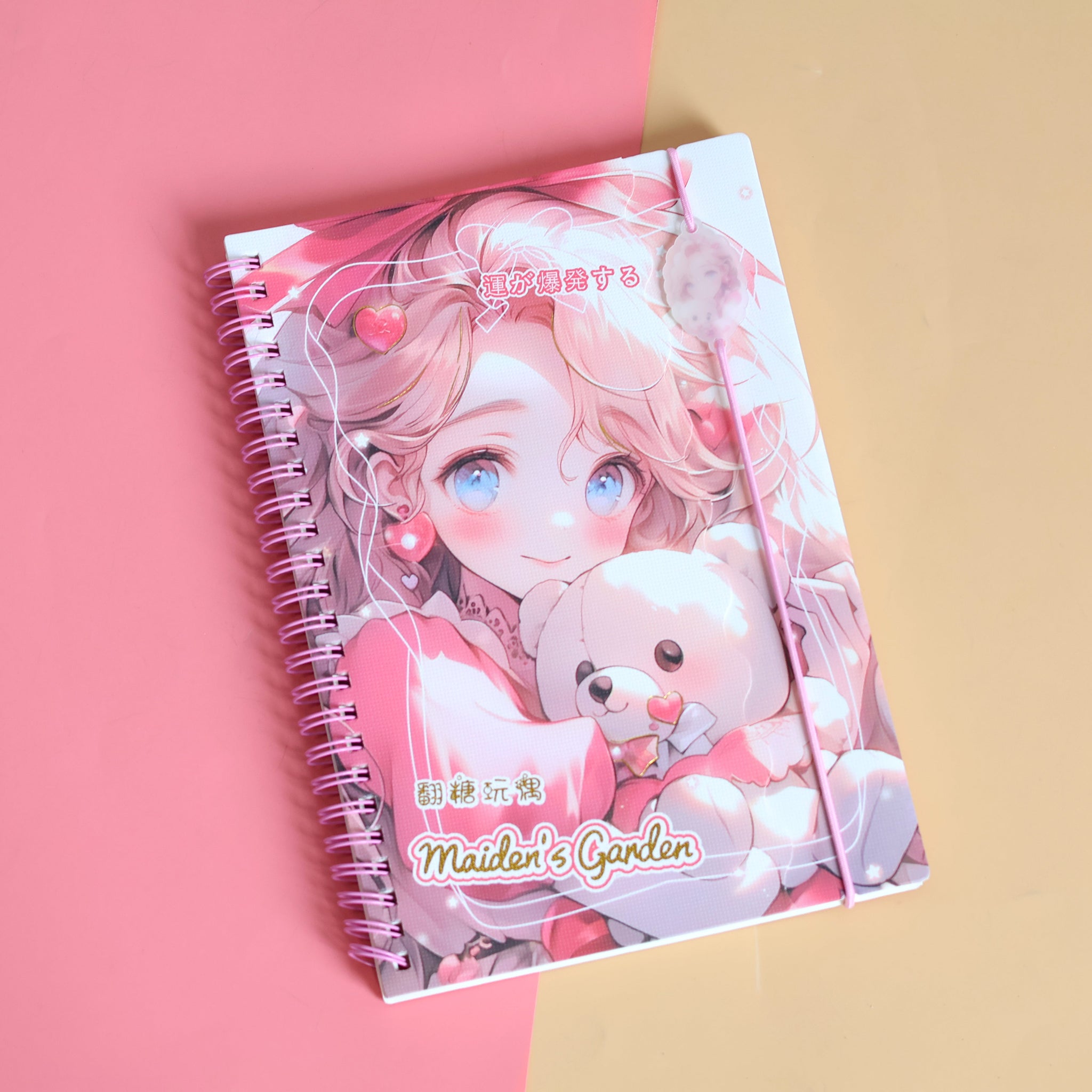 Anime Girl Teddy & Bunny: Spiral Notebook