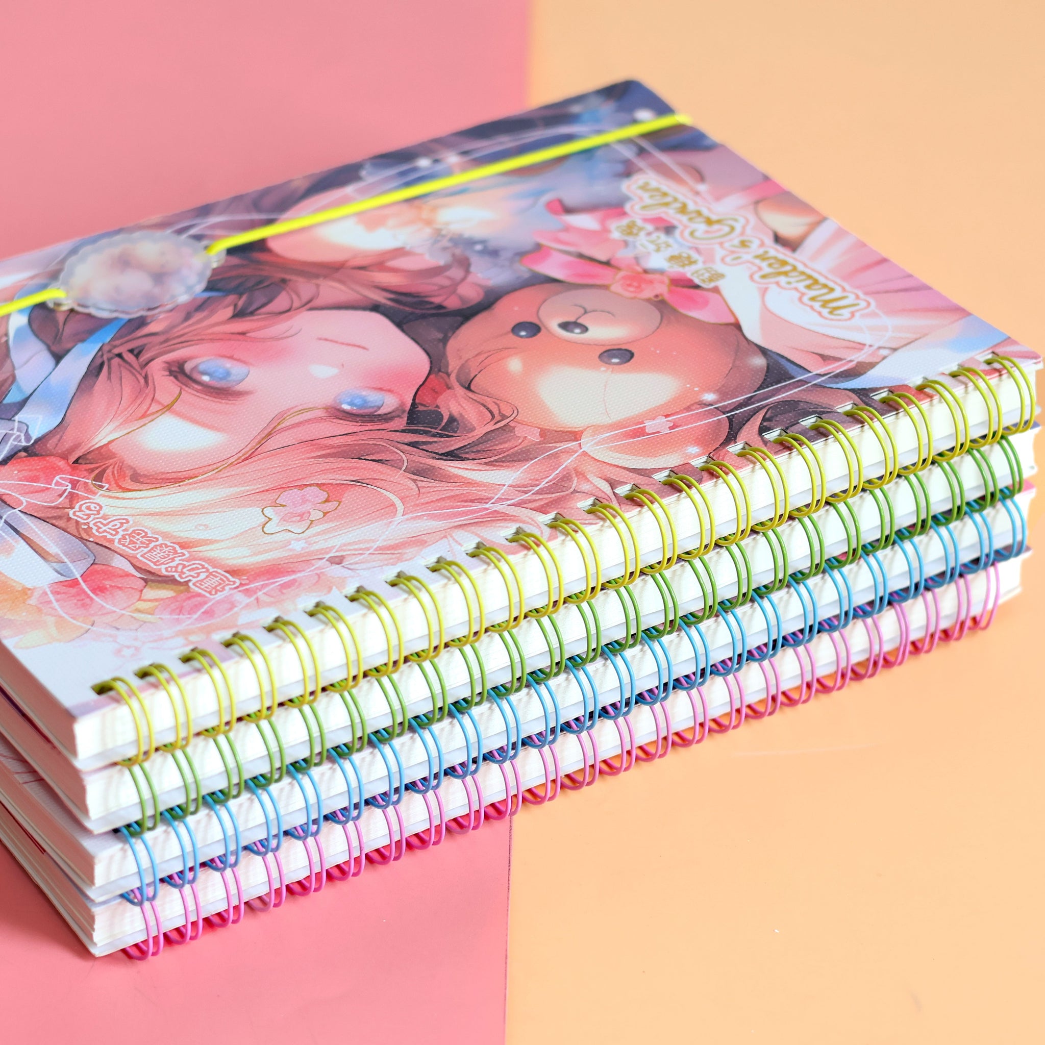 Anime Girl Teddy & Bunny: Spiral Notebook