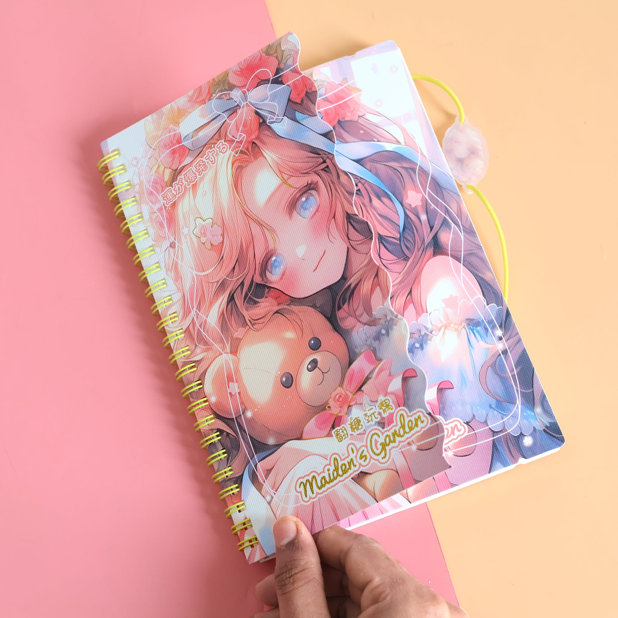 Anime Girl Teddy & Bunny: Spiral Notebook