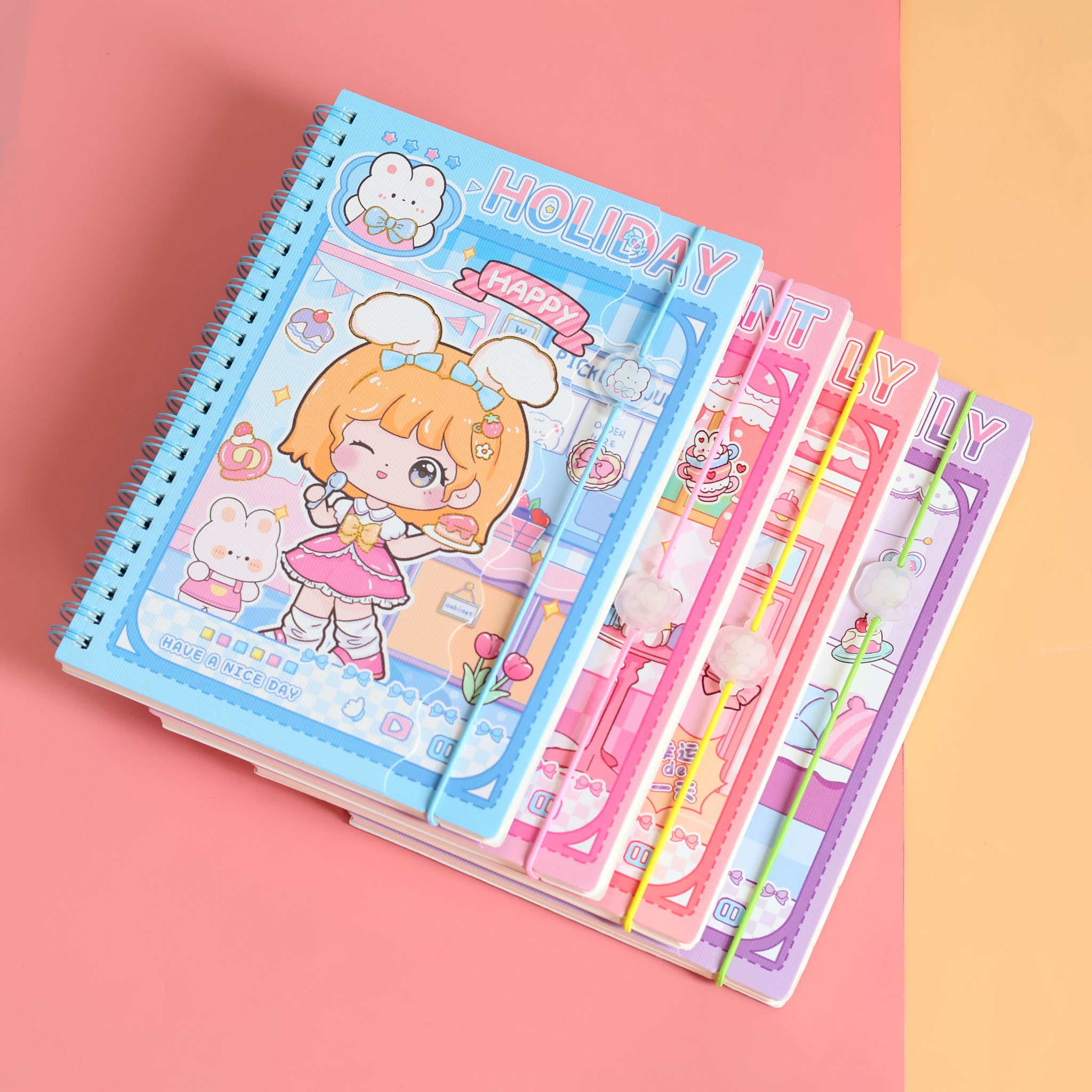 Kawaii Girl's Sweet Moments Spiral Notebook