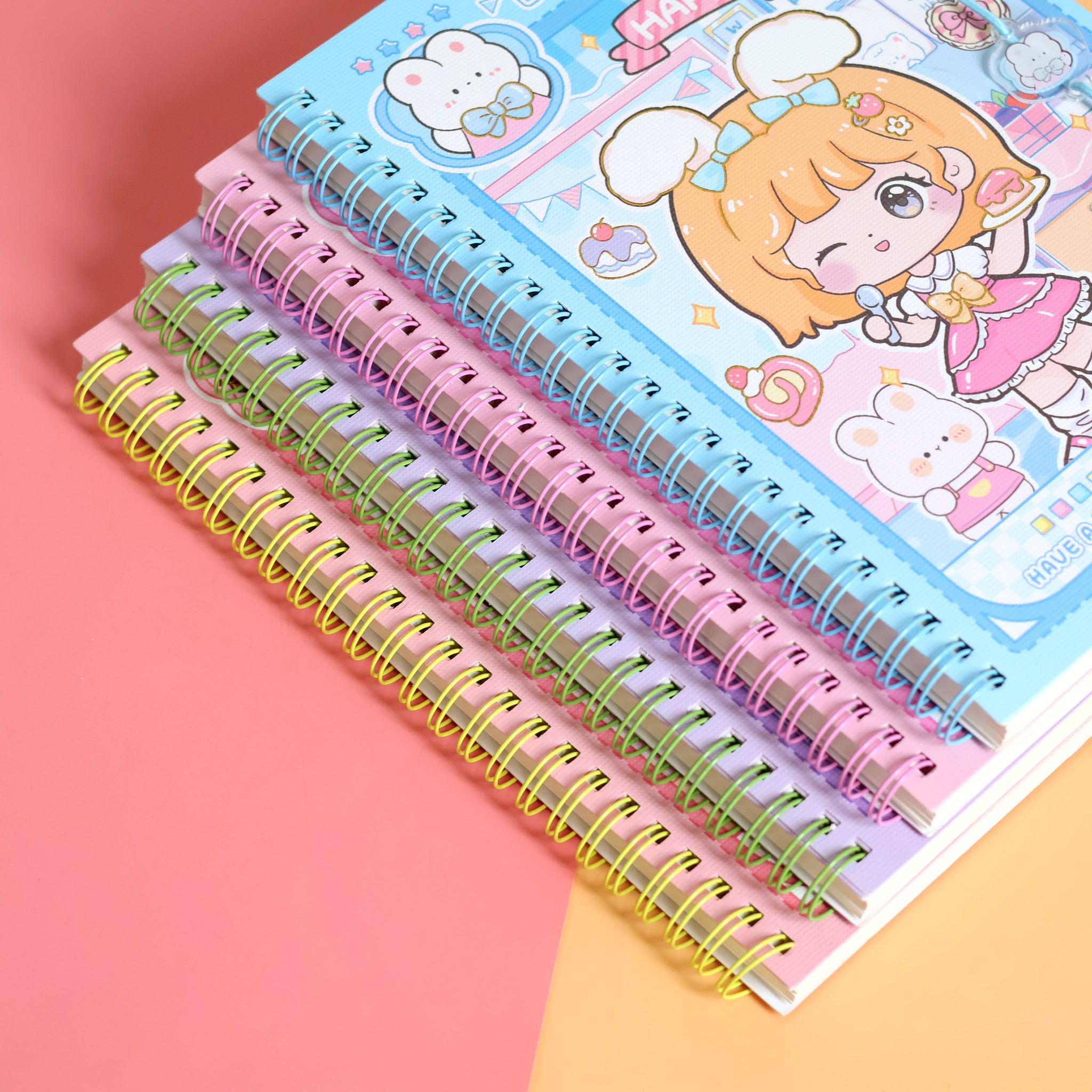 Kawaii Girl's Sweet Moments Spiral Notebook