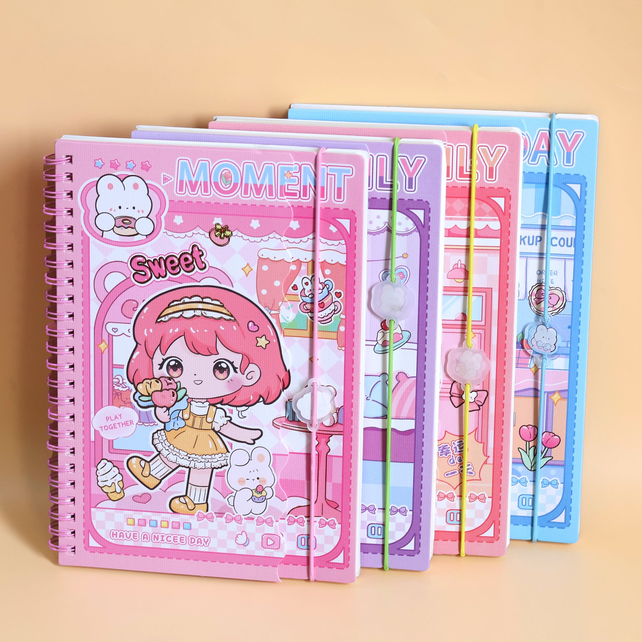 Kawaii Girl's Sweet Moments Spiral Notebook