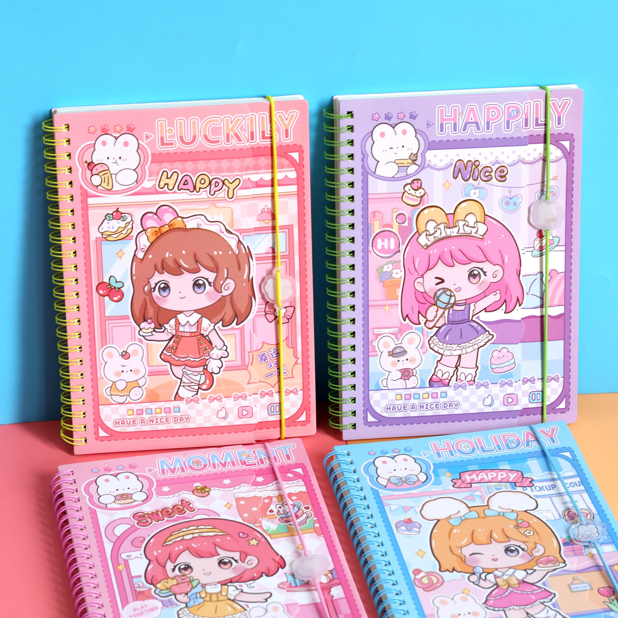 Kawaii Girl's Sweet Moments Spiral Notebook